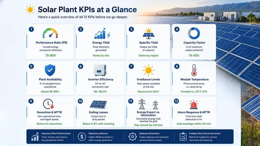 solar plant kpis at glance