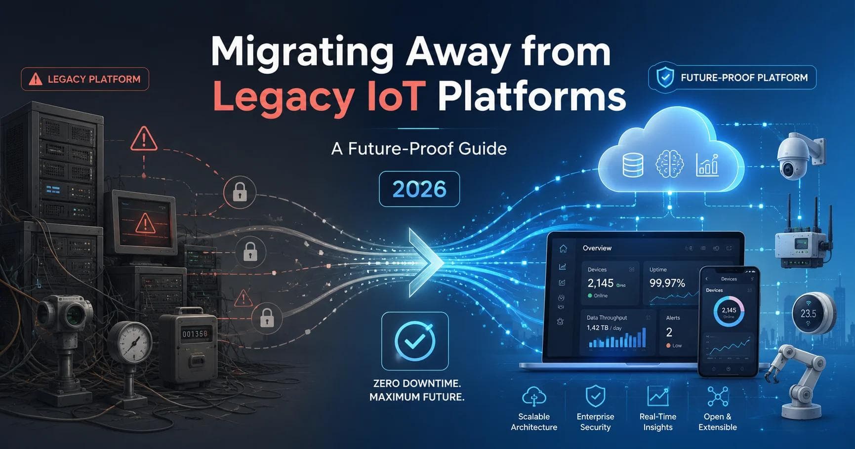 Legacy IoT platform migration from outdated systems to a modern, scalable, future-proof IoT platform in 2026.