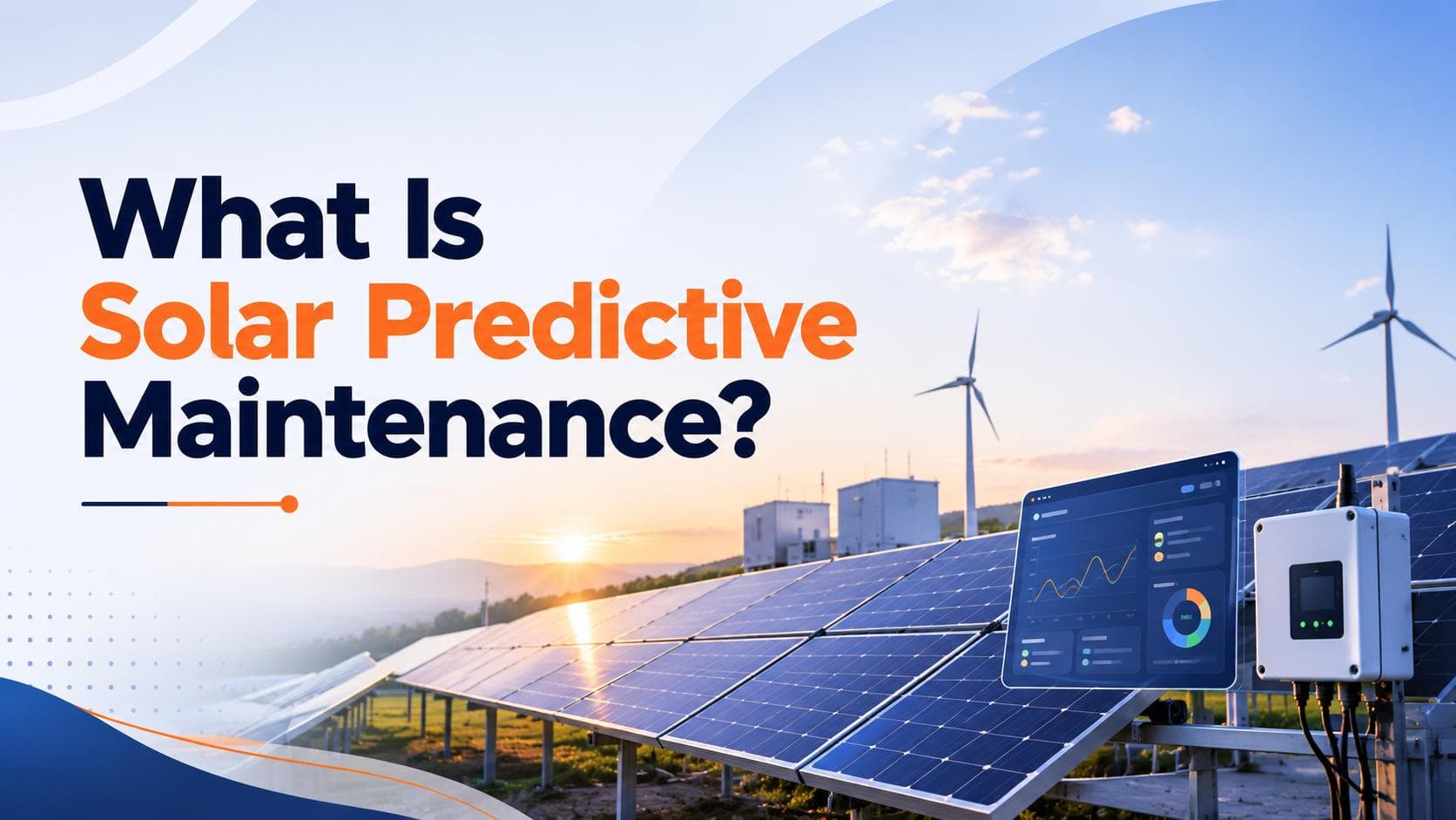 Solar predictive maintenance system monitoring solar panels, battery storage, and inverter performance at a utility-scale renewable energy site.